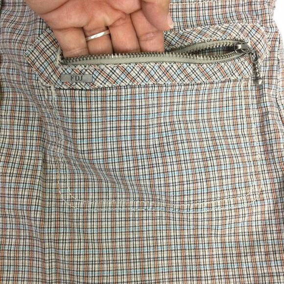 FDJ Fench Dressing Jeans Mock Collar Snap Up Roll Tab Plaid Zip Pocket Jacket S - Picture 12 of 15